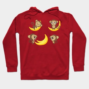 Monkeys with banana Hoodie